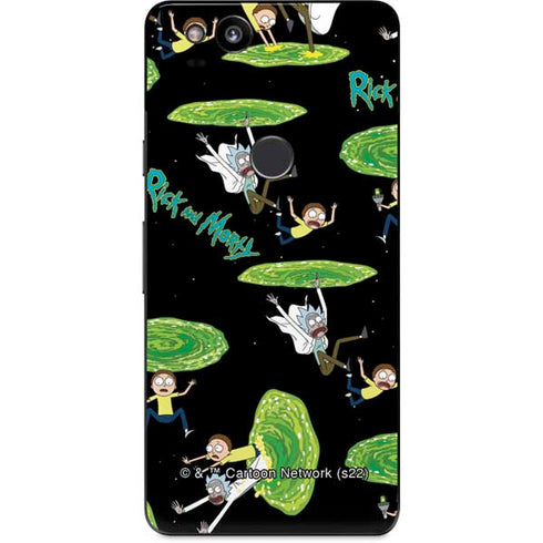 Adult Swim Rick and Morty Portal Pattern Google Pixel 2 Skin